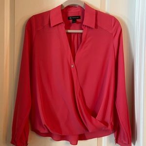 INC pullover wrap around style blouse top